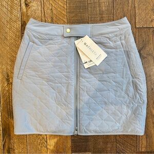 Athleta Apres Ski  Quilted Zip Front Skirt Icy Blue Size 12 New with tags